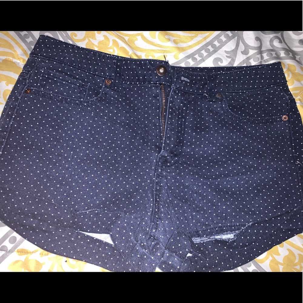 Dark Wash Polka Dot Shorts